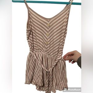 pink and white romper